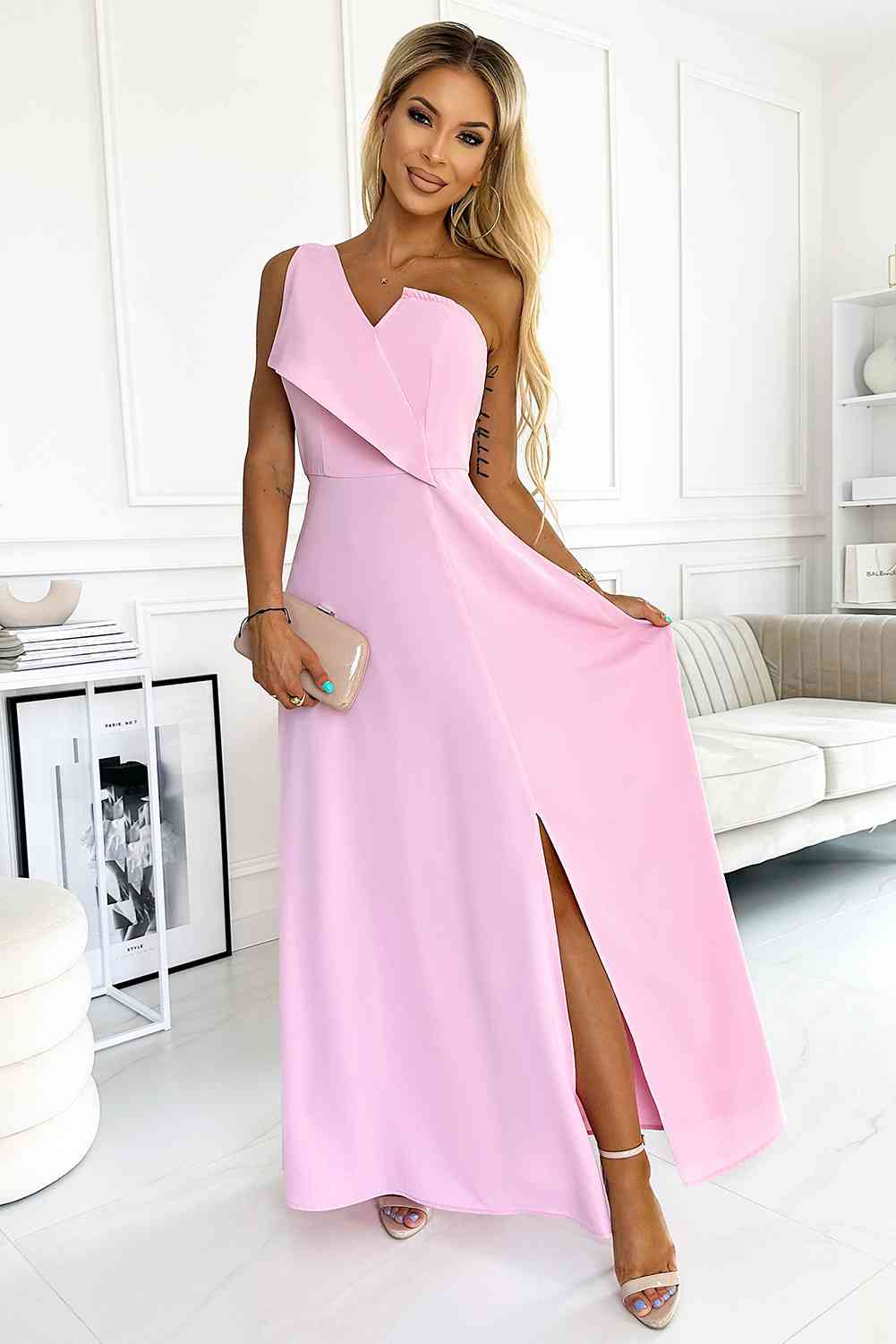 One-Shoulder Sleeveless Maxi Dress - Guy Christopher