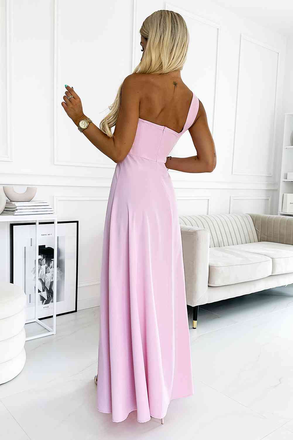 One-Shoulder Sleeveless Maxi Dress - Guy Christopher