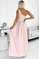 One-Shoulder Slit Maxi Dress - Guy Christopher