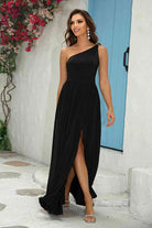 One-Shoulder Split Maxi Dress - Guy Christopher