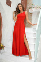 One-Shoulder Split Maxi Dress - Guy Christopher