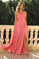 One-Shoulder Split Maxi Dress - Guy Christopher