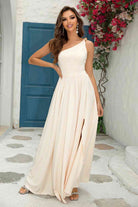 One-Shoulder Split Maxi Dress - Guy Christopher