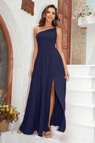 One-Shoulder Split Maxi Dress - Guy Christopher