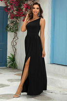 One-Shoulder Split Maxi Dress - Guy Christopher