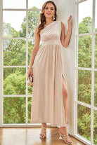 One-Shoulder Split Sleeveless Dress - Guy Christopher