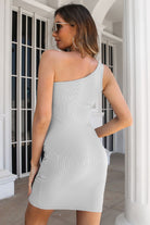 One-Shoulder Tulip Hem Bodycon Dress - Guy Christopher