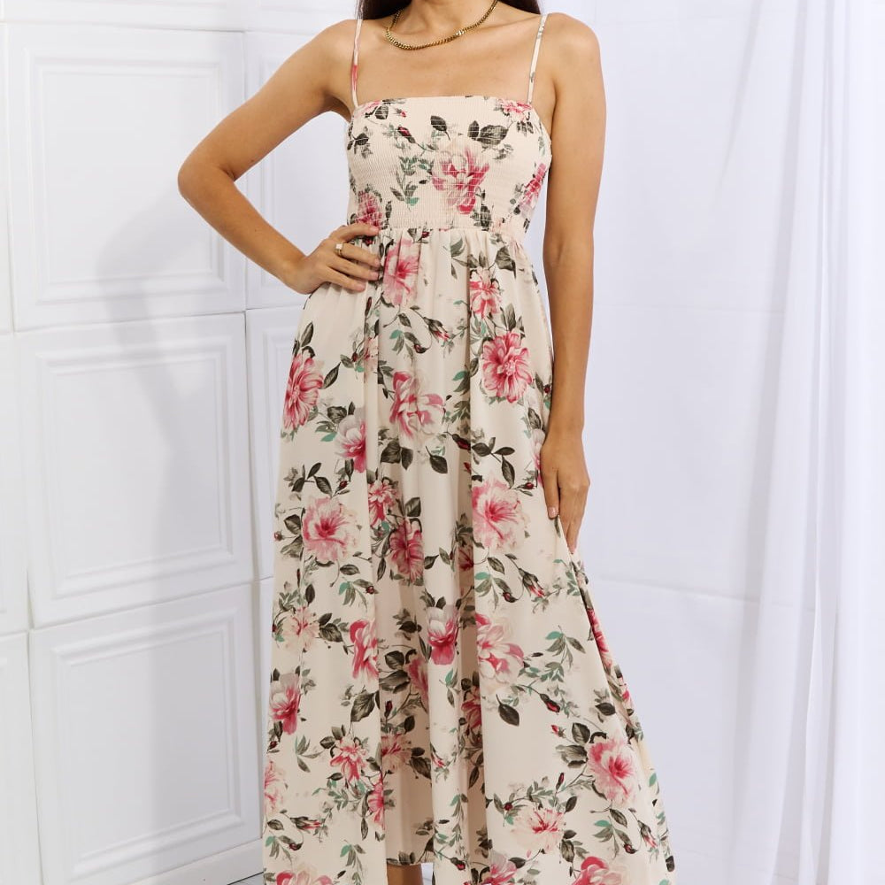 OneTheLand Hold Me Tight Sleevless Floral Maxi Dress in Pink - Guy Christopher