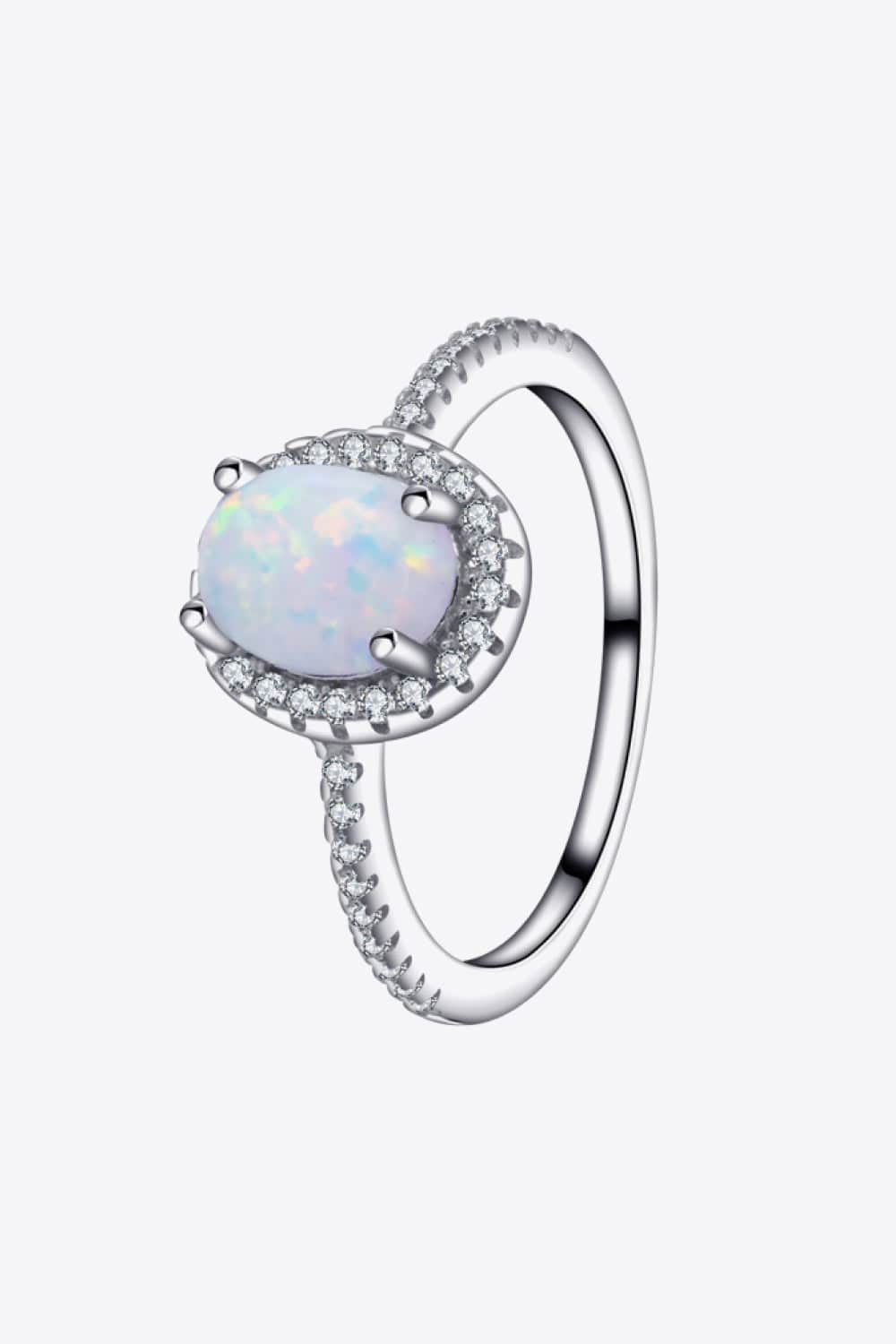 Opal 925 Sterling Silver Halo Ring - Guy Christopher