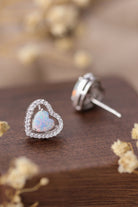 "Opal Heart Stud Earrings - Radiate Unconditional Love with Enchanting Shades of Blue and Green - Timeless Treasure to Cherish Forever" - Guy Christopher 