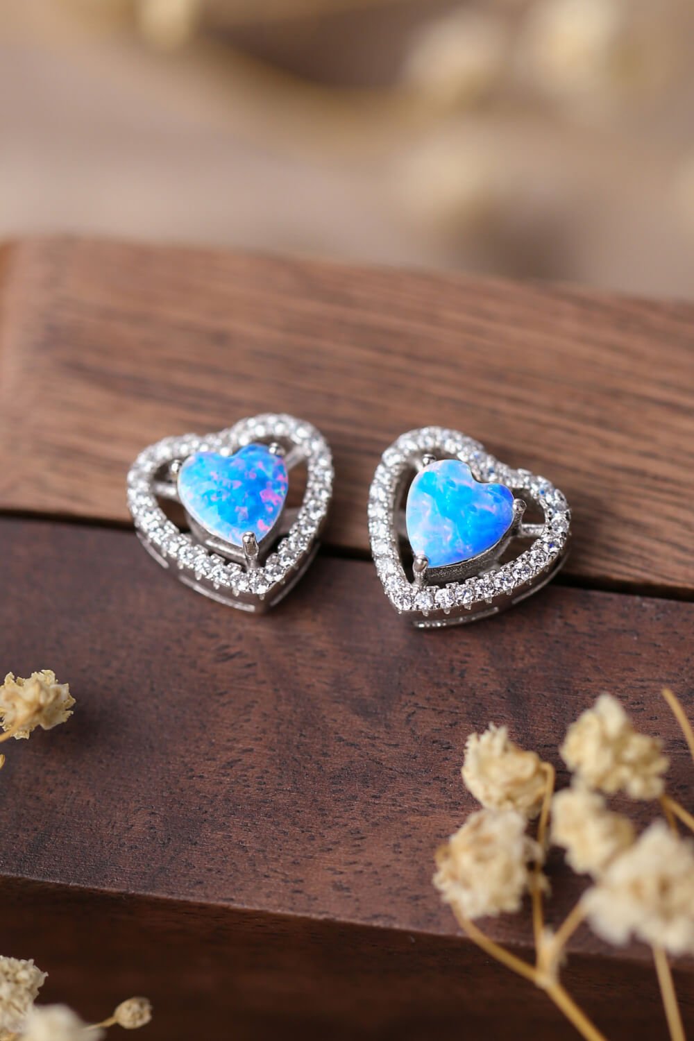 "Opal Heart Stud Earrings - Radiate Unconditional Love with Enchanting Shades of Blue and Green - Timeless Treasure to Cherish Forever" - Guy Christopher 