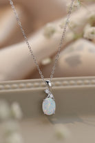 Opal Oval Pendant Chain Necklace - Indulge in the Magic of Love and Romance - Elevate Your Elegance - Guy Christopher