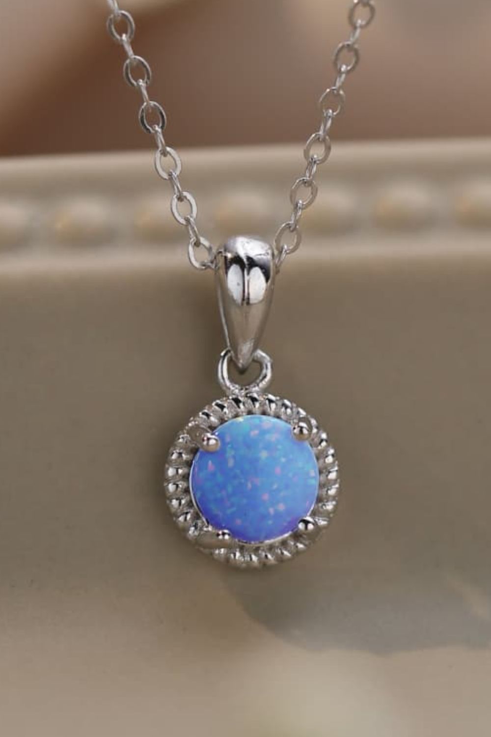 Opal Round Pendant Chain Necklace - Captivating the Mystique of Ocean and Love - An Exquisite Gift for Her - Guy Christopher