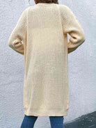 Open Front Cable-Knit Longline Cardigan - Guy Christopher