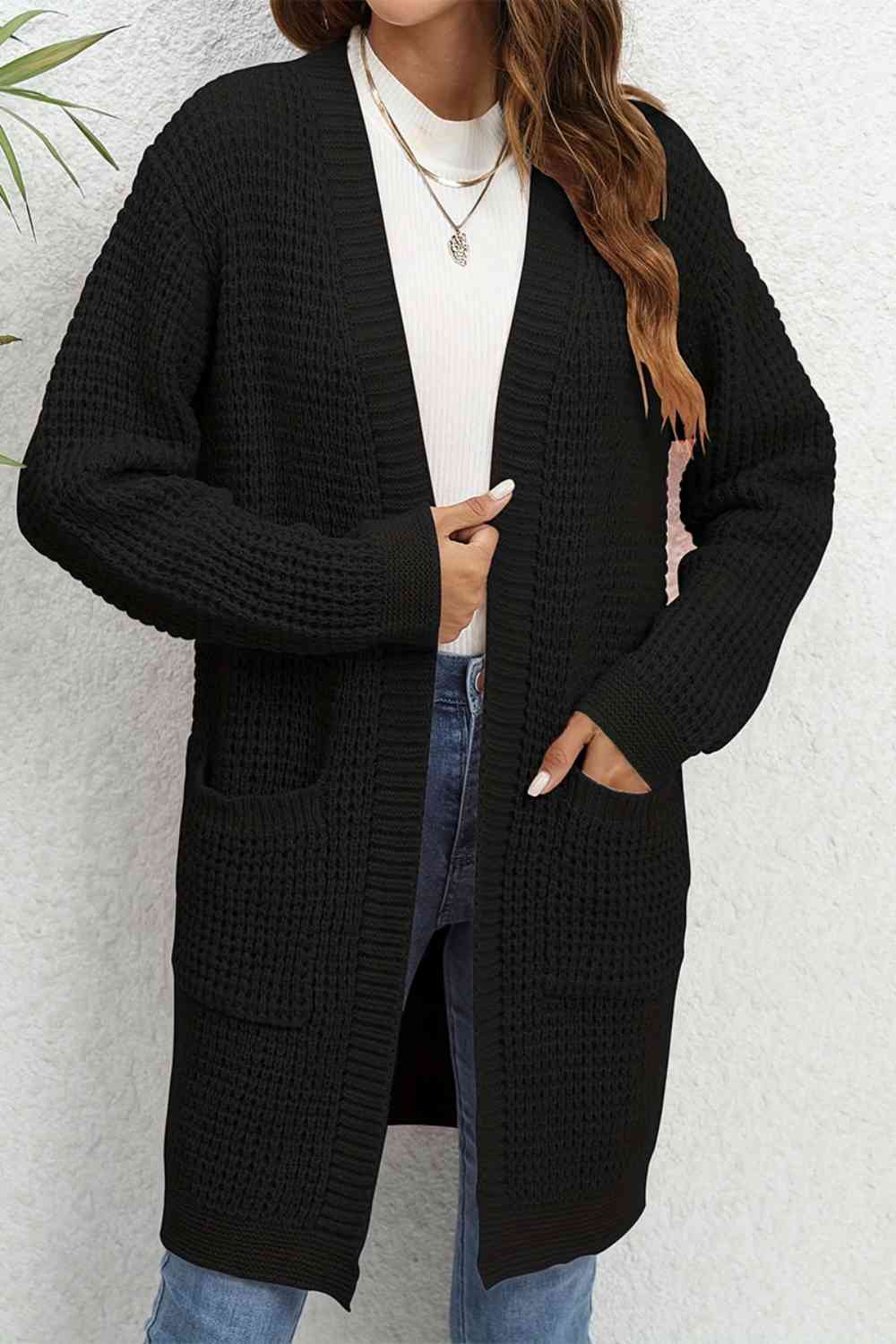 Open Front Cardigan with Pockets - Guy Christopher