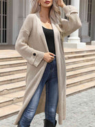 Open Front Dropped Shoulder Longline Cardigan - Guy Christopher