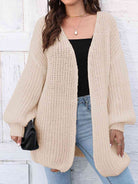 Open Front Dropped Shoulder Longline Cardigan - Guy Christopher