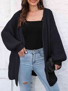 Open Front Dropped Shoulder Longline Cardigan - Guy Christopher