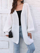 Open Front Dropped Shoulder Longline Cardigan - Guy Christopher