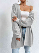 Open Front Dropped Shoulder Slit Cardigan - Guy Christopher