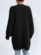 Open Front Dropped Shoulder Slit Cardigan - Guy Christopher