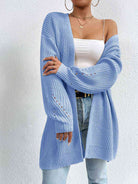 Open Front Dropped Shoulder Slit Cardigan - Guy Christopher