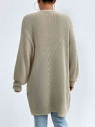 Open Front Dropped Shoulder Slit Cardigan - Guy Christopher