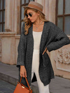 Open Front Long Sleeve Cardigan with Pockets - Guy Christopher