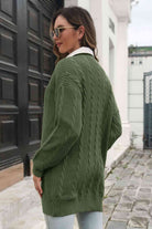 Open Front Longline Cardigan with Pockets - Guy Christopher