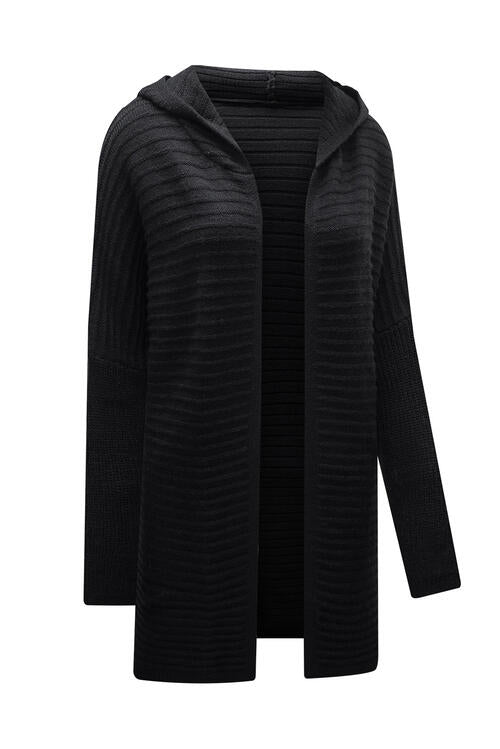 Open Front Longline Hooded Cardigan - Guy Christopher