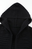 Open Front Longline Hooded Cardigan - Guy Christopher