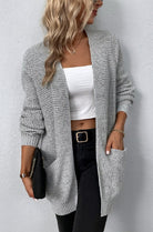 Open front waffle sweater cardigan - Guy Christopher