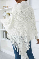 Openwork Fringe Detail Poncho - Guy Christopher