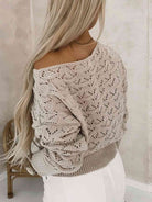 Openwork Plain Pullover Sweater - Guy Christopher