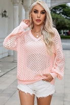 Openwork V-Neck Sweater - Guy Christopher