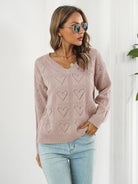 Openwork V-Neck Sweater - Guy Christopher