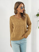 Openwork V-Neck Sweater - Guy Christopher