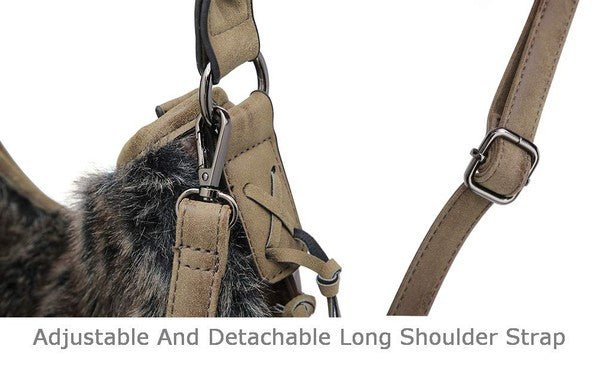 Oversize Hobo Bag for Women Fringe Fur purse - Guy Christopher