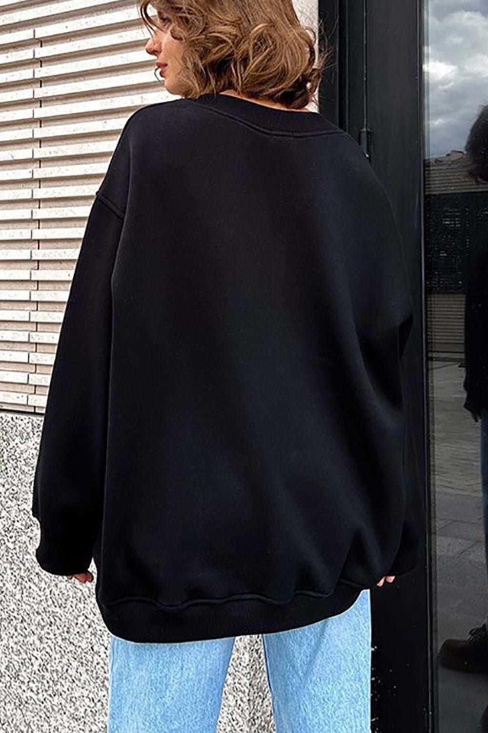 Oversize Round Neck Dropped Shoulder Sweatshirt - Guy Christopher