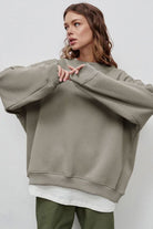 Oversize Round Neck Dropped Shoulder Sweatshirt - Guy Christopher