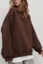 Oversize Round Neck Dropped Shoulder Sweatshirt - Guy Christopher