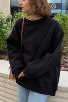 Oversize Round Neck Dropped Shoulder Sweatshirt - Guy Christopher