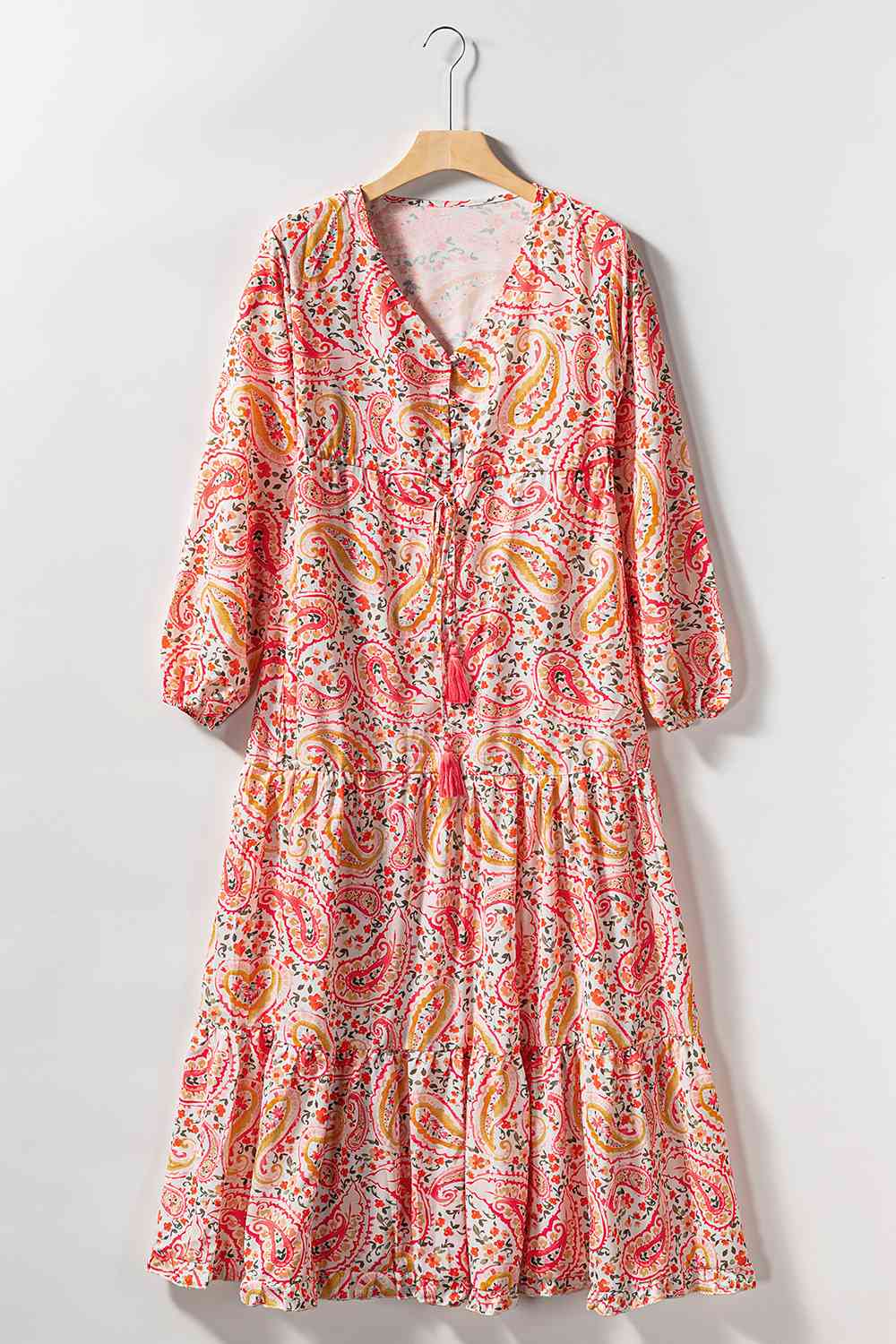 Paisley V-Neck Tied Dress - Guy Christopher