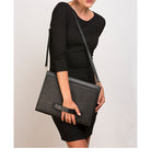 PEARL BLACK LEATHER CROSSBODY CLUTCH - Guy Christopher