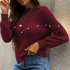 Pearl Detail Round Neck Sweater - Guy Christopher