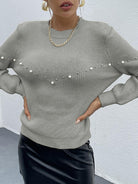 Pearl Detail Round Neck Sweater - Guy Christopher