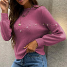 Pearl Detail Round Neck Sweater - Guy Christopher