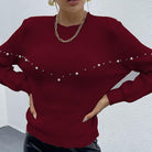 Pearl Detail Round Neck Sweater - Guy Christopher