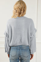 Pearl Trim Ruffled Sweater - Guy Christopher