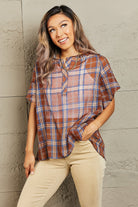 Petal Dew For You Short Sleeve Plaid Top - Guy Christopher